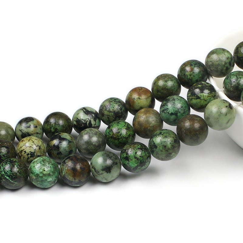 MJDCB Natural African Turquoise Beads Round Loose Stone Beads for Jewelry Making DIY Bracelet Necklace Accessory 15" (8mm) - Image 3